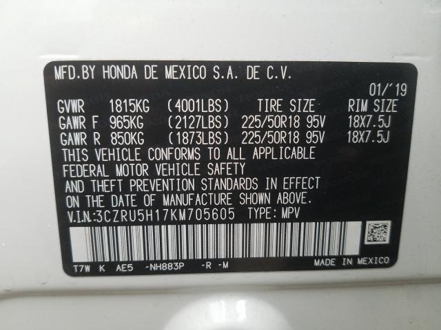 2019 HONDA HR-V SPORT 3CZRU5H17KM705605