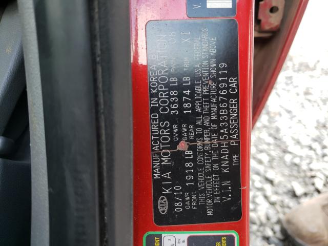 2011 KIA RIO BASE KNADH5A33B6769119