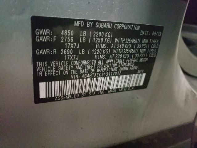 2020 SUBARU OUTBACK PR 4S4BTAEC9L3117017