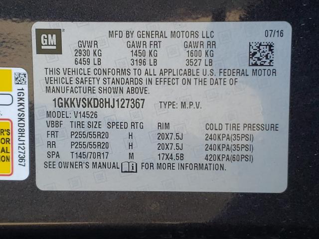 2017 GMC ACADIA LIM 1GKKVSKD8HJ127367