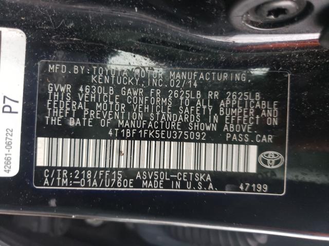 2014 TOYOTA CAMRY L/SE 4T1BF1FK5EU375092