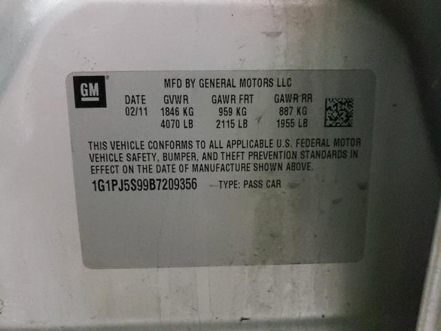 2011 CHEVROLET CRUZE ECO 1G1PJ5S99B7209356