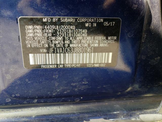 2018 SUBARU WRX PREMIU JF1VA1C63J8801961