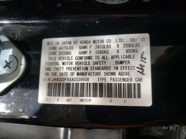 2010 ACURA TSX JH4CU2F6XAC039508