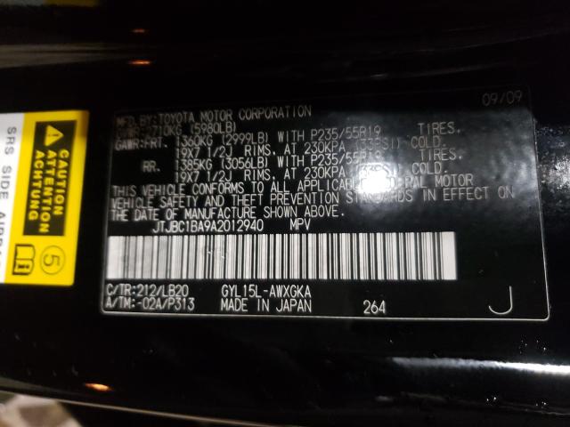 2010 LEXUS RX 450 JTJBC1BA9A2012940