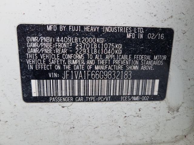 2016 SUBARU WRX PREMIU JF1VA1F66G9832183