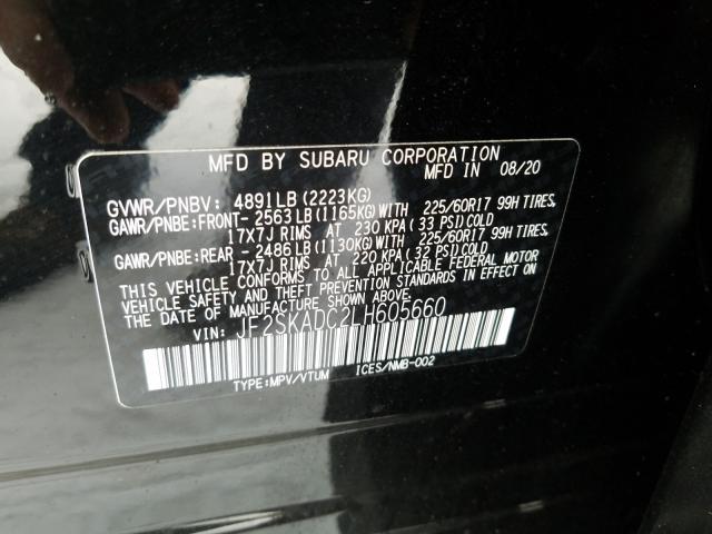 2020 SUBARU FORESTER JF2SKADC2LH605660