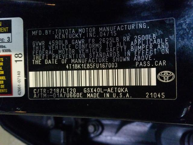 2015 TOYOTA AVALON XLE 4T1BK1EB5FU167003