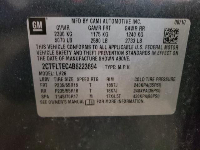 2011 GMC TERRAIN 2CTFLTEC4B6223694