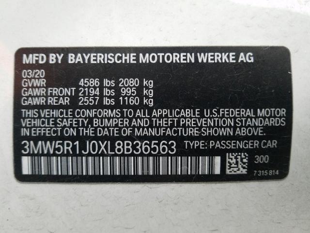 2020 BMW 330I 3MW5R1J0XL8B36563