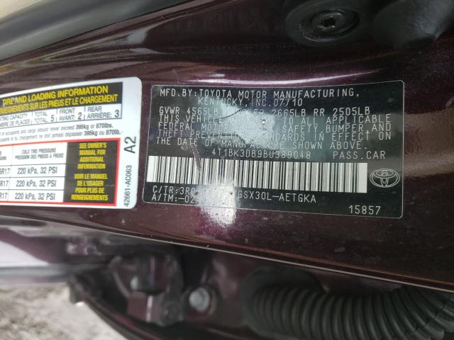 2011 TOYOTA AVALON BAS 4T1BK3DB9BU389048