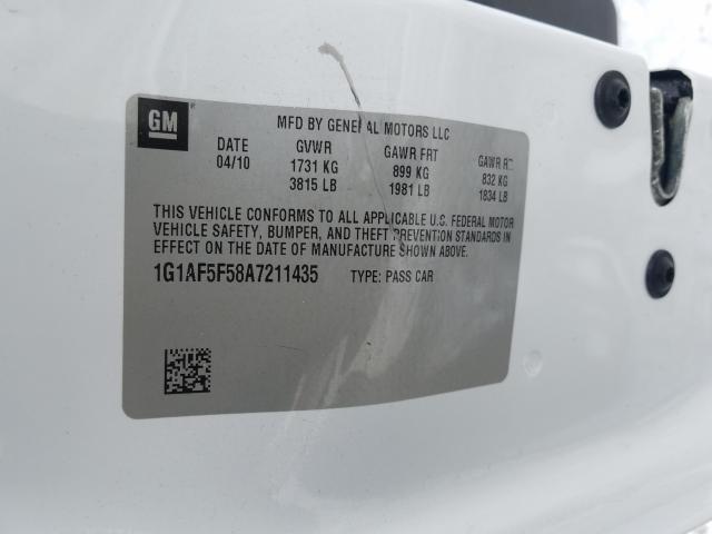 2010 CHEVROLET COBALT 2LT 1G1AF5F58A7211435
