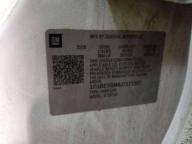 2018 CHEVROLET CRUZE LT 1G1BE5SM8J7171507