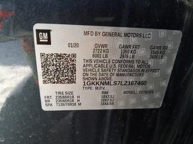 2020 GMC ACADIA SLT 1GKKNMLS7LZ167460