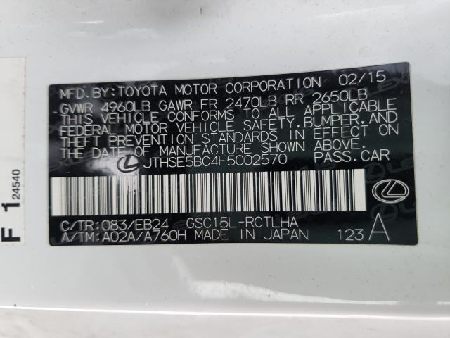 2015 LEXUS RC 350 JTHSE5BC4F5002570
