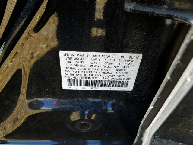 2012 HONDA FIT JHMGE8H32CC021723