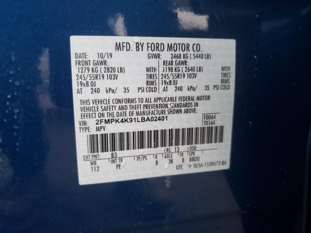 2020 FORD EDGE TITAN 2FMPK4K91LBA02401