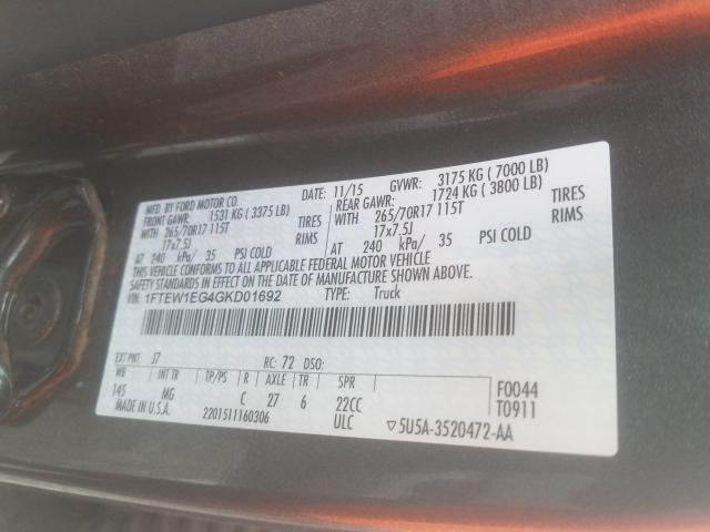 2016 FORD F150 SUPER - 1FTEW1EG4GKD01692