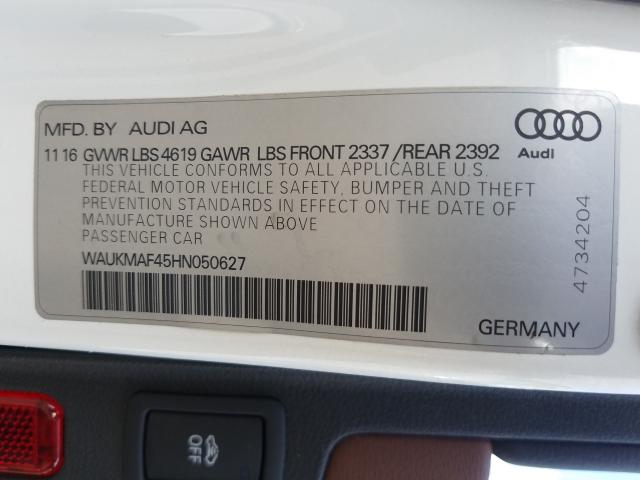 2017 AUDI A4 ULTRA P WAUKMAF45HN050627