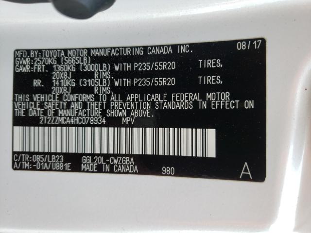 2017 LEXUS RX 350 BAS - 2T2ZZMCA4HC078934