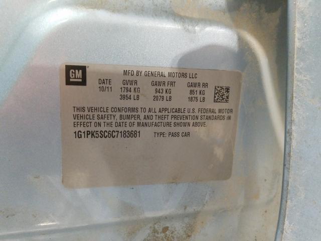2012 CHEVROLET CRUZE ECO 1G1PK5SC6C7183681