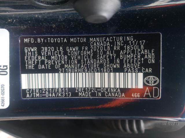 2018 TOYOTA COROLLA L - 2T1BURHE9JC011801