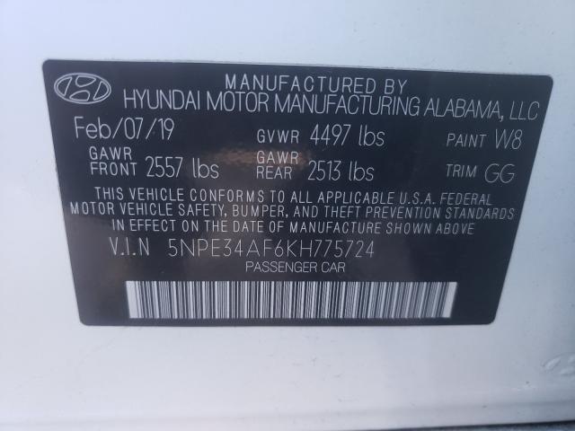 2019 HYUNDAI SONATA LIM 5NPE34AF6KH775724