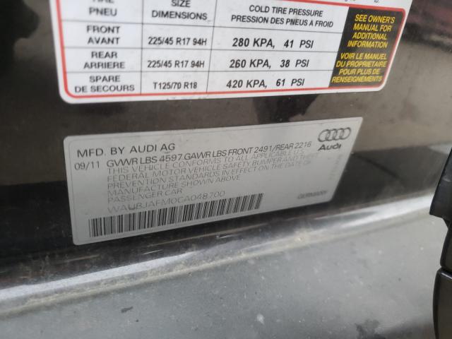 2012 AUDI A3 PREMIUM WAUBJAFM0CA048700