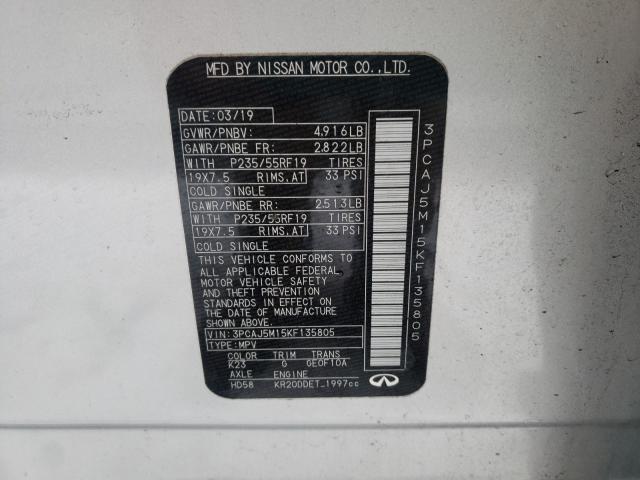 2019 INFINITI QX50 ESSEN 3PCAJ5M15KF135805