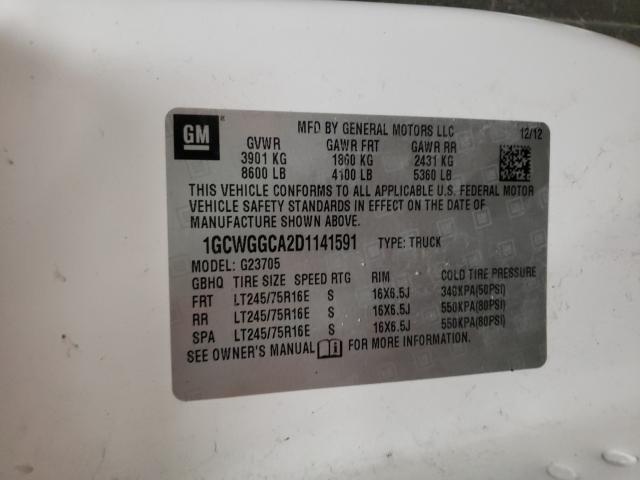 2013 CHEVROLET EXPRESS G2 1GCWGGCA2D1141591