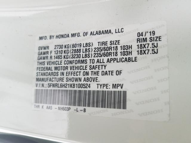 2019 HONDA ODYSSEY LX 5FNRL6H21KB100524