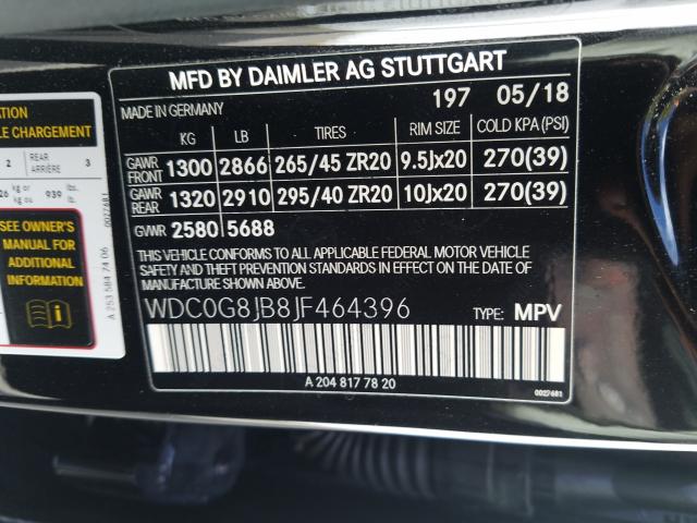 2018 MERCEDES-BENZ GLC 63 4MA WDC0G8JB8JF464396