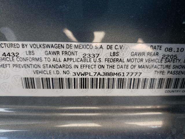 2011 VOLKSWAGEN JETTA TDI 3VWPL7AJ8BM617777