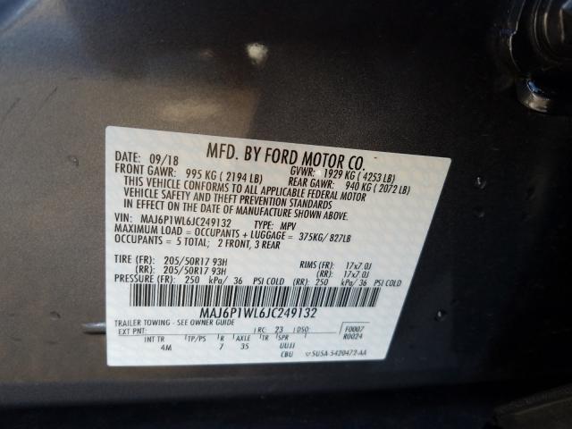 2018 FORD ECOSPORT T MAJ6P1WL6JC249132