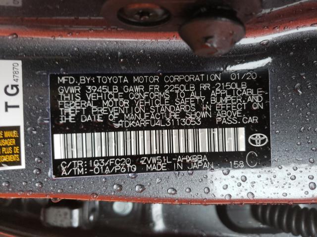 2020 TOYOTA PRIUS L - JTDKARFU4L3113053