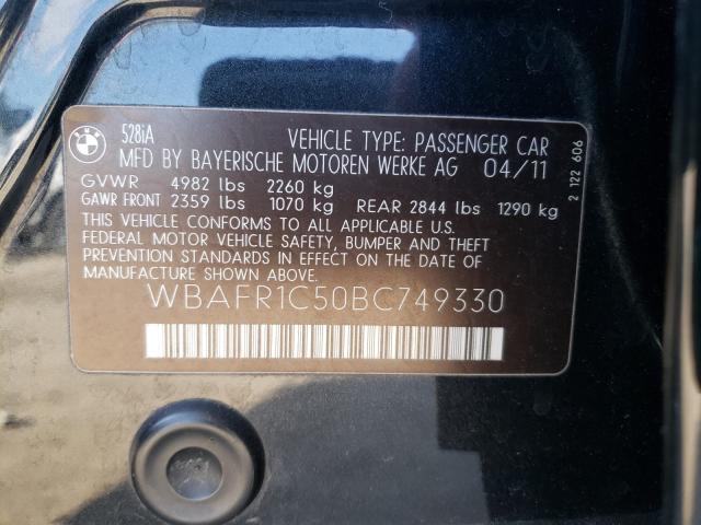 2011 BMW 528 I WBAFR1C50BC749330