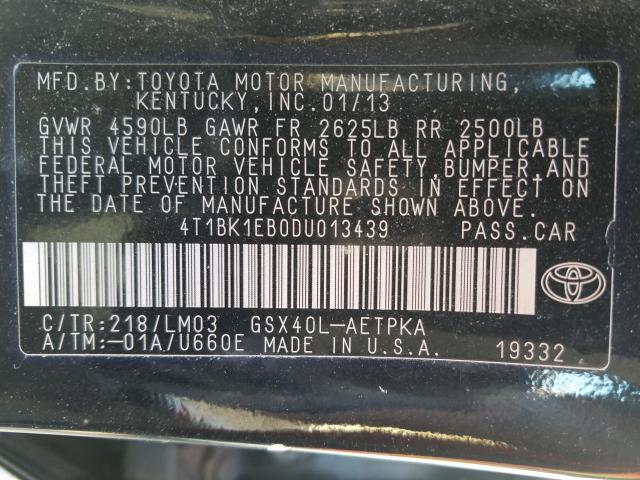 2013 TOYOTA AVALON BAS 4T1BK1EB0DU013439