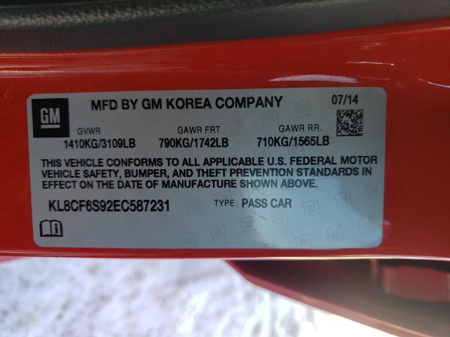 2014 CHEVROLET SPARK 2LT KL8CF6S92EC587231