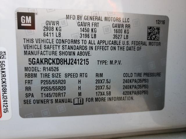 2017 BUICK ENCLAVE 5GAKRCKD8HJ241215