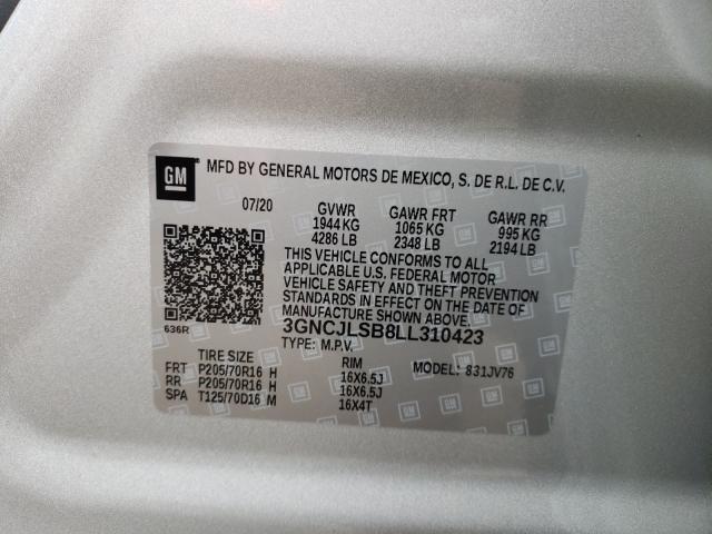 2020 CHEVROLET TRAX 1LT 3GNCJLSB8LL310423