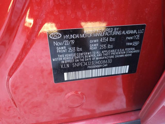 2020 HYUNDAI SONATA SEL 5NPEJ4J23LH008630