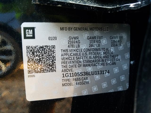 2020 CHEVROLET IMPALA PRE 1G1105S36LU113174