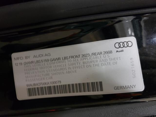 2019 AUDI S5 PREMIUM WAUB4CF56KA100079