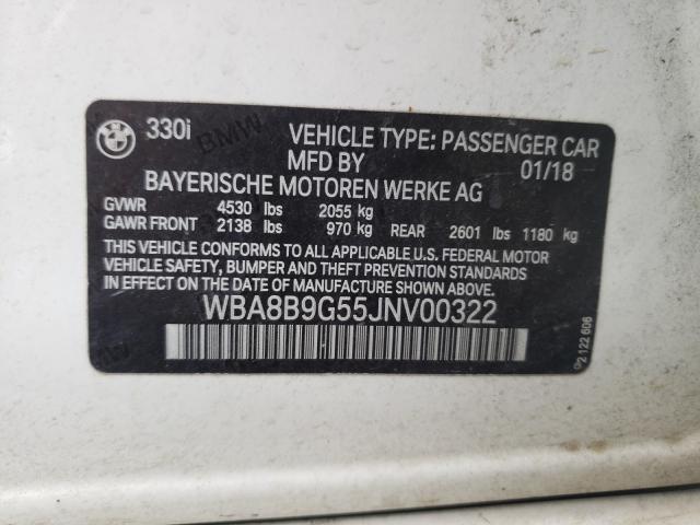 2018 BMW 330 I WBA8B9G55JNV00322
