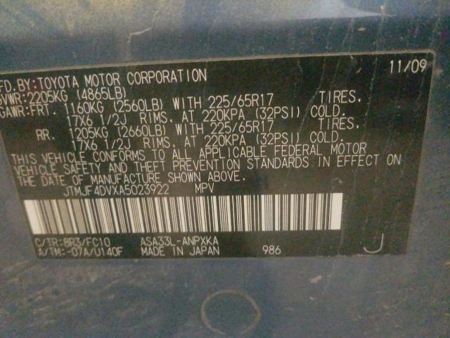 2010 TOYOTA RAV4 JTMJF4DVXA5023922