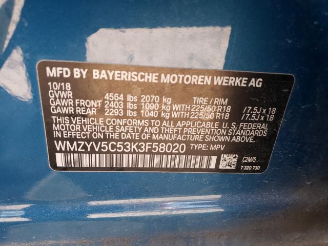 2019 MINI COOPER COU WMZYV5C53K3F58020