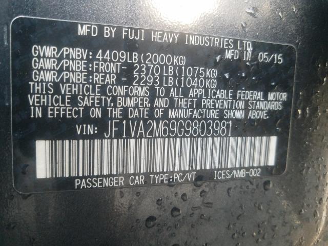 2016 SUBARU WRX STI JF1VA2M69G9803981