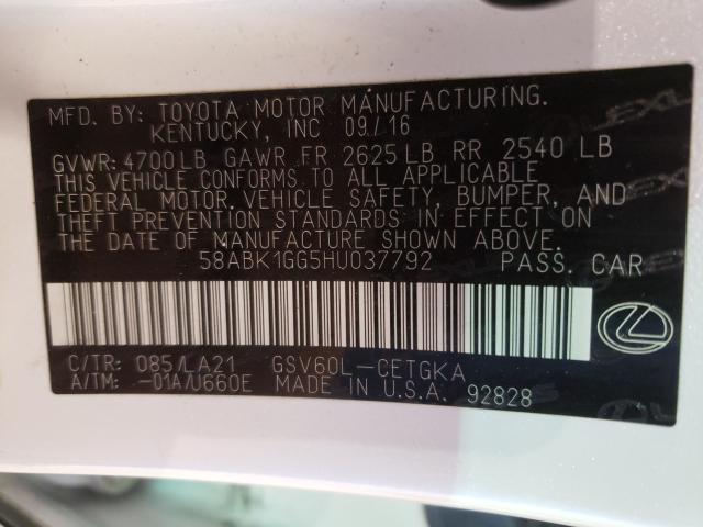 2017 LEXUS ES 350 58ABK1GG5HU037792