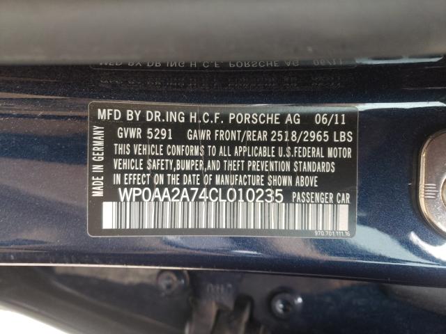 2012 PORSCHE PANAMERA 2 WP0AA2A74CL010235