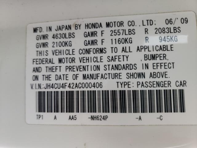 2010 ACURA TSX JH4CU4F42AC000406